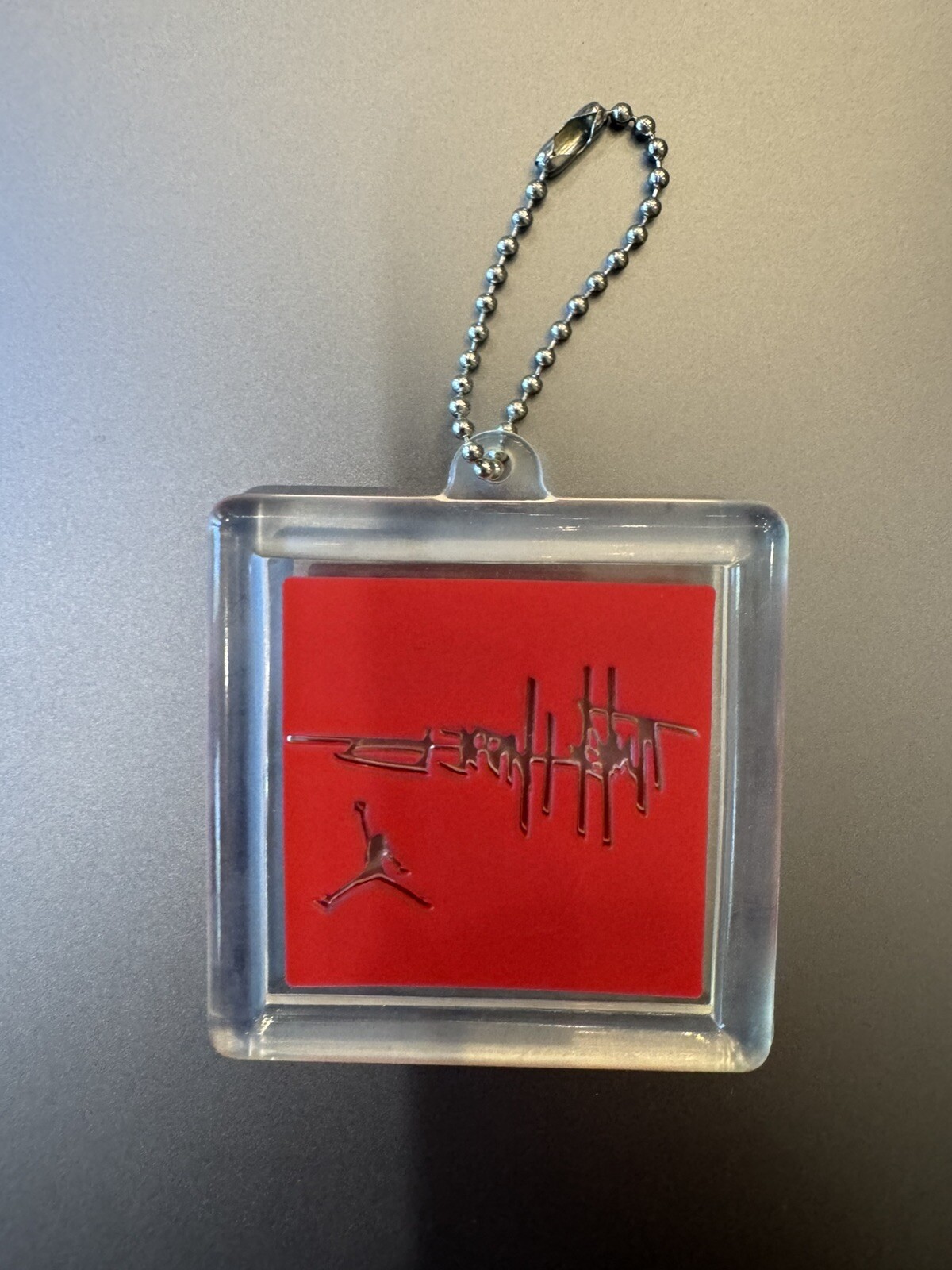 Nike Air Jordan Jumpman Shoe Hang Tag Keychain with Chain RED TINKER HATFIELD