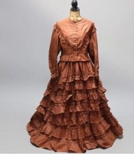 Antique Victorian French Ladies Two Piece Day Dress Circa 1880s Paris