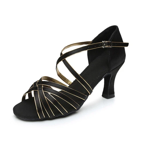 Neu Damen 5 cm Absatz Lateintanschuhe, Salsa, Latein Tanzschuhe, Ballroom DE* - Bild 10 von 28