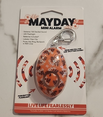 Mayday Mini Floral Orange Self Defense Keychain Personal Alarm Emergency Keyring