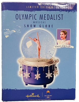 Vintage Hallmark Olympic Medalist Tara Lipinski Musical Snow Globe New 2002