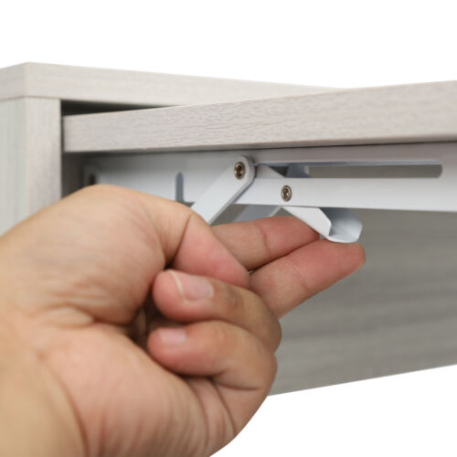 Folding Wall Table, Light Gray Fold Down Table Wall Mounted For Workbench, Home - Picture 14 of 20