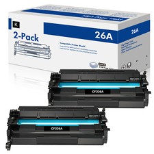 2  CF226A Black Toner Cartridges fits HP 26A LaserJet Pro M402dn M426fdw MFP