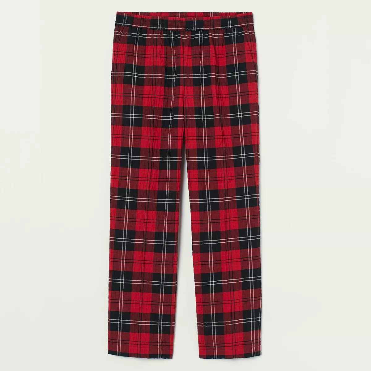 Simone Rocha x H&M Loose Fit Cotton Trousers Pants in Red Black Tartan  Check XS