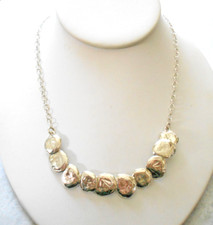 Silpada N1984 Hammered Discs Sterling "Still Shining" Link Necklace 46N4A