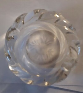 vintage salt dish cut glass clear 