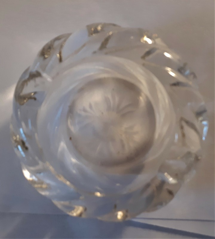 vintage salt dish cut glass clear 