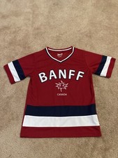 Maillot de hockey rouge Banff Canada jeunesse 10/12 TeePee cousu
