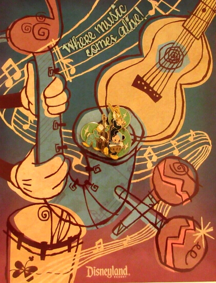 DISNEYLAND RESORT 2007 PIN - WHERE MUSIC COMES ALIVE MICKEY DONALD GOOFY-LE 1000 - Image 4 of 4