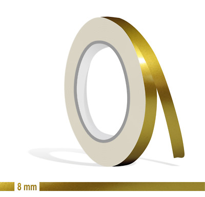 ZIERSTREIFEN 8mm GOLD METALLIC GLANZ 10m Auto GOLDEN Stripe Boot 0,8 cm Dekor