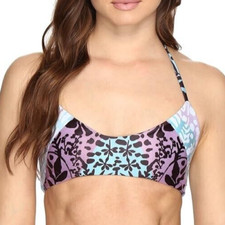  125 Mara Hoffman N1002 Verbena Unpadded Halter Bikini Swim Top, Sage, XS