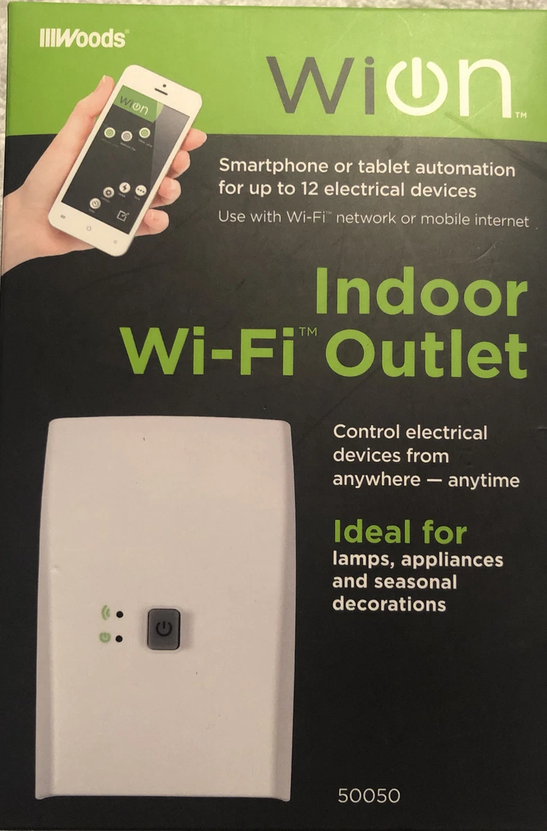 WiOn 50050 Indoor Wi Fi Outlet Wireless Switch Programmable