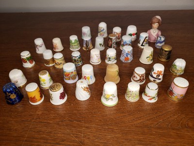 Lot of 39 Collectors Thimbles,  Mixed Lot