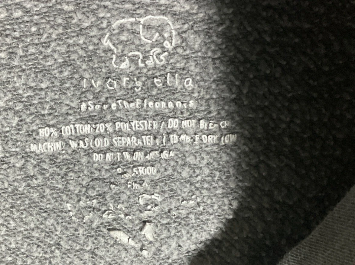 OFF WHITE Felpa con cappuccio grigio avorio ella con logo elefante unisex media 80% cotone 20% poliestere