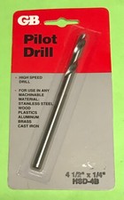 GARDNER BENDER HSD-4B PILOT DRILL BIT HIGH SPEED 1/4"X4-1/2" **MADE IN USA**