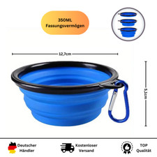 3 Stück Faltbare Hundenäpfe - Silikon Reisenäpfe Mit Karabiner 3 Größen