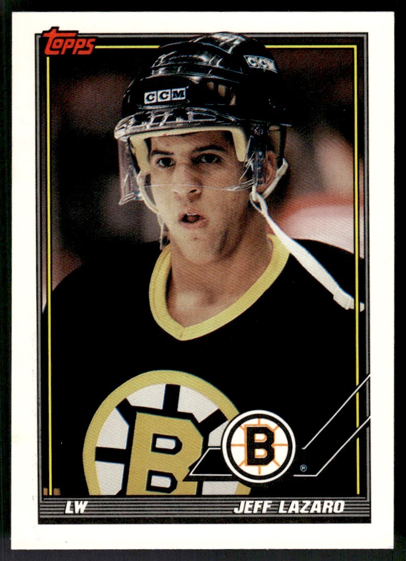 1991-92 Topps Jeff Lazaro Rookie Boston Bruins #380