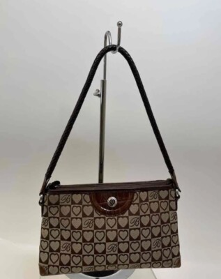 BRIGHTON Signature Brown Logo Janice Purse Handbag