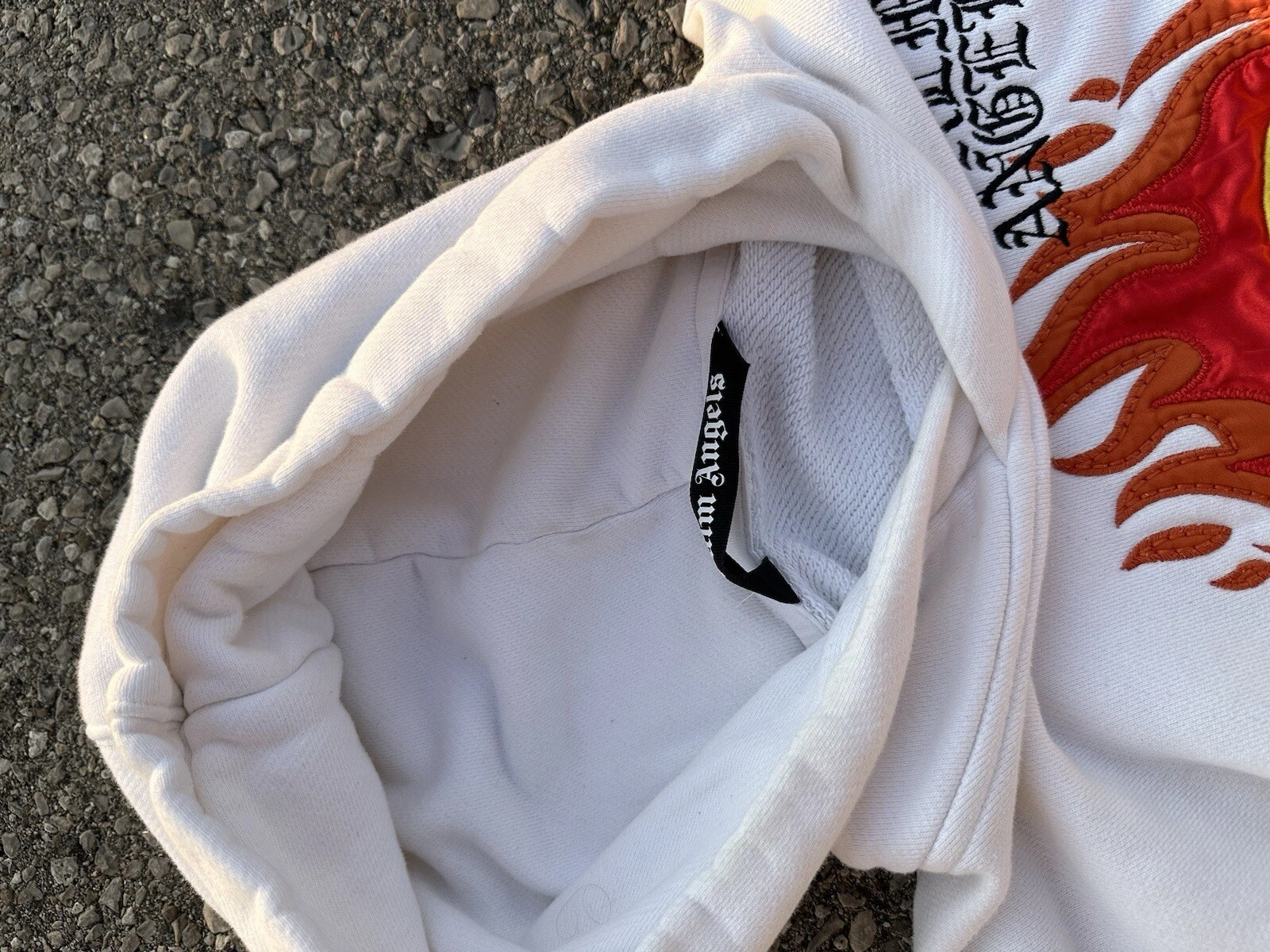 AUTENTICA Felpa con Cappuccio Palm Angels X Smile Logo Bianca Taglia S M