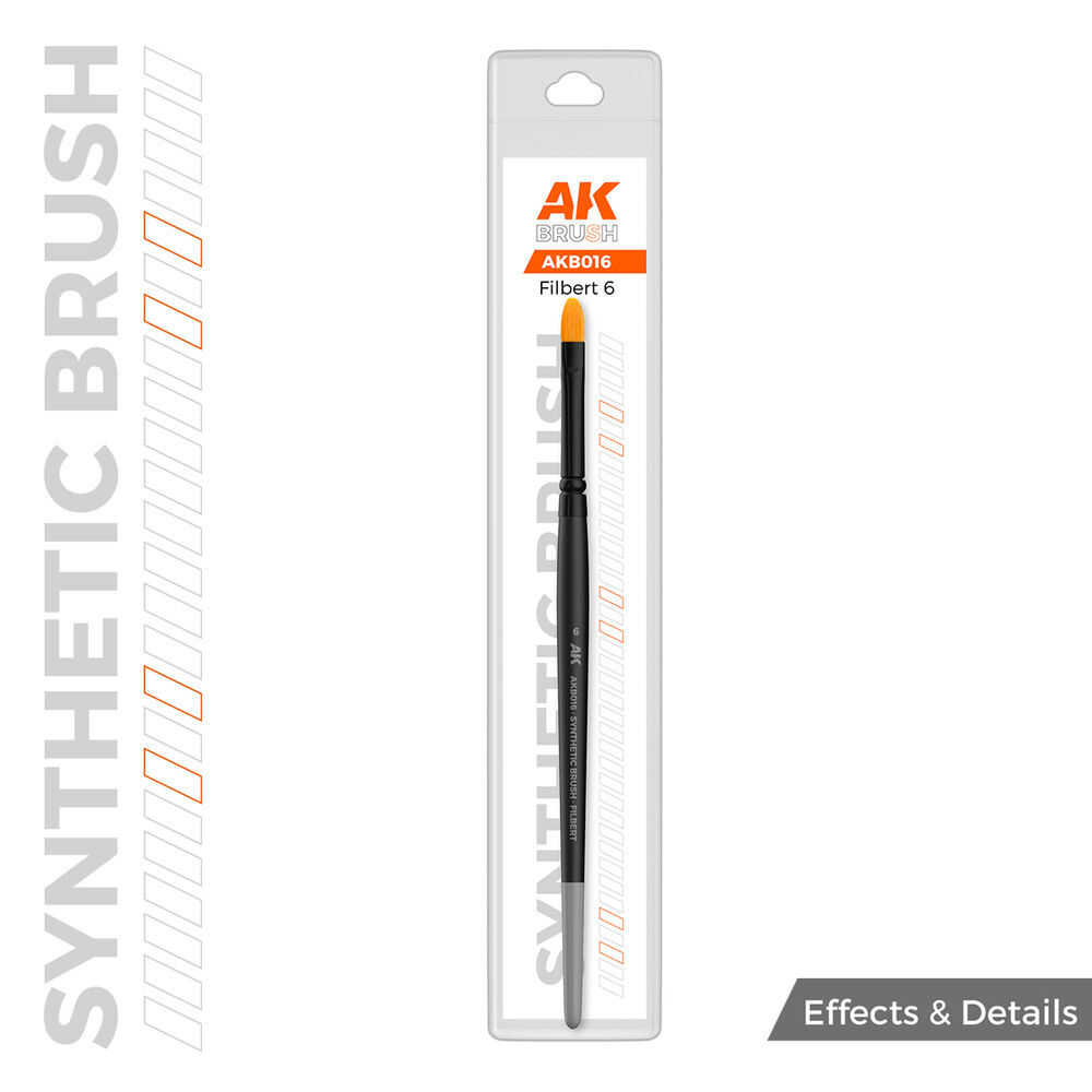 AK Interactive AKB016 - AK Synthetic Brush - Filbert 6 - New