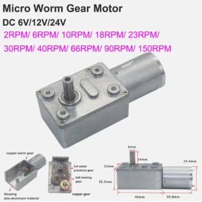 MARKENLOS/GENERISCH JGY370 DC 6V/12V/24V High Torque Metall Turbo Schneckengetriebemotor 2-150RPM