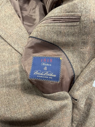 Brooks Brothers 3-Button Blazer Sports Coat Mens 39R Lambs Wool Cashmere Brown - Picture 4 of 12