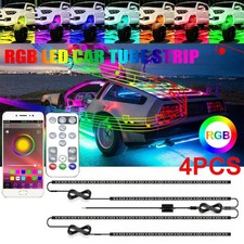 Automotive RGB LED Strip Light Under Glow Neon Kit Bluetooth APP Remote Control