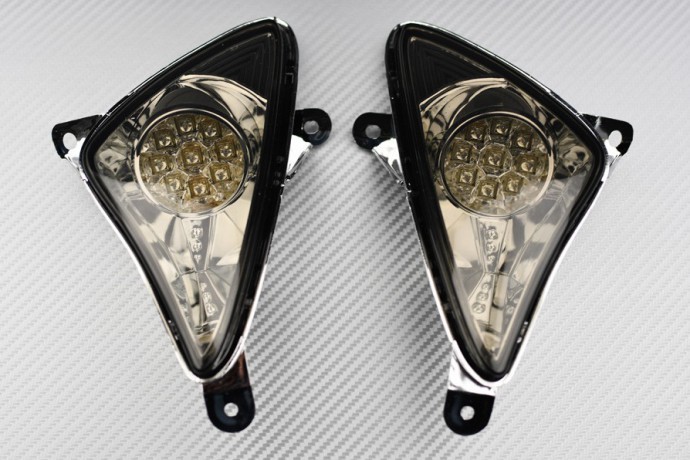 Clignotants avant LED pour YAMAHA TMAX 500 - Optiques fumés noirs à haute visibilité