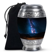 Cosmic Stars Galaxy Cremation Large Urn For Ashes For Dad  Mom 10 Inch 
