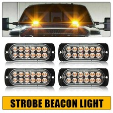 4x Amber 12 Light Strobe Led Truck Bar Hazard Bsd- Beacon Bright Warning Signal 4x Amber 12 Light Strobe Led Truck Bar Hazard Bsd- Beacon Bright Warning Signal