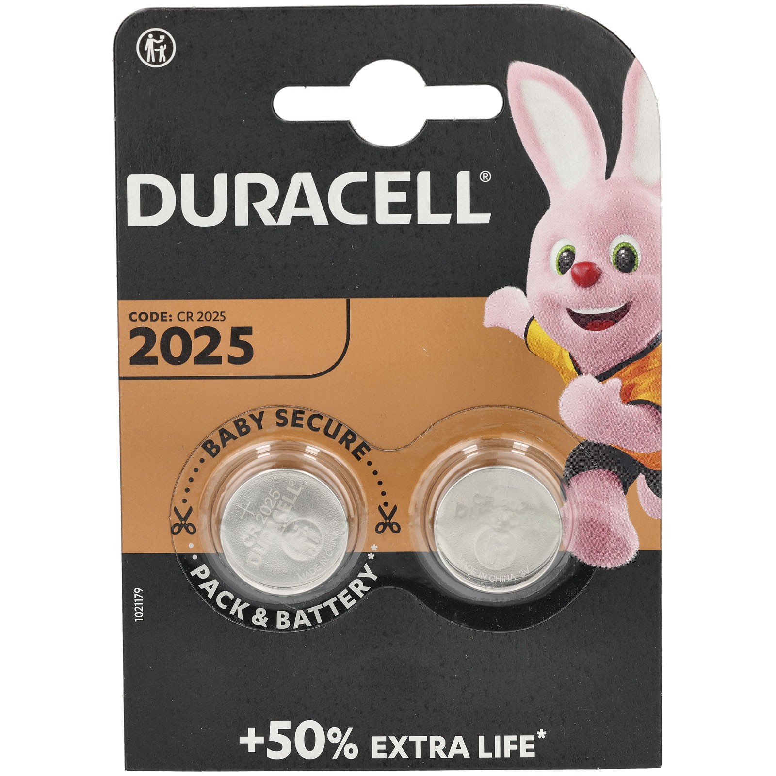 Duracell Lithium Coin Cell Battery CR2025 3V - Pack of 2