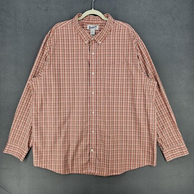 Duluth Trading Shirt Mens 2XL Red Plaid Relaxed Fit Button Down Long Sleeve