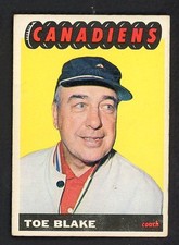 1965 TOPPS #  1 TOE BLAKE CANADIENS VG-EX 536308 (KYCARDS)