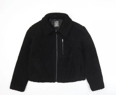 Primark Damen Bomberjacke schwarz XS Fleece Reißverschlusstaschen - Bild 1 von 4