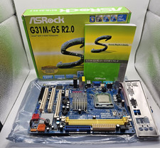 ASRock G31M-GS R2.0 LGA775 Motherboard Core 2 Duo E7200 CPU Box I/O Tested