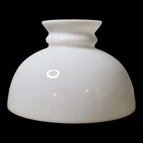 Vintage 10" Fitter White Milk Glass Lamp Shade GWTW Parlor Aladdin Oil Lamp