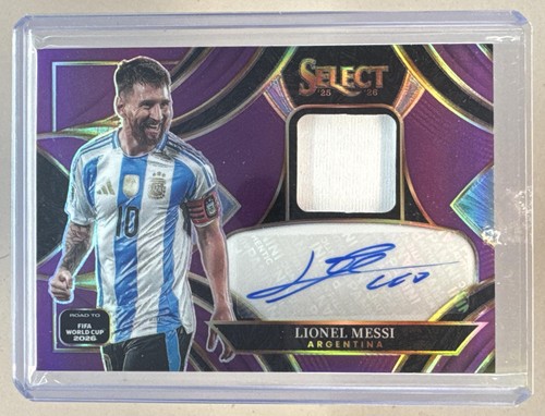 Lionel Messi 2025 Panini Select Road World Cup Purple Patch Auto 10/99 JERSEY #