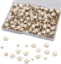 Luter 500 x Wooden Star Craft Ornaments Unfinished Blank Slices... 