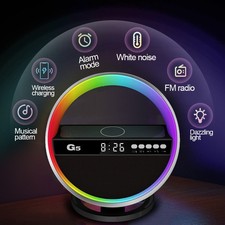 Multifunction RGB Night Light Wireless Charging Bluetooth Speaker Lamp