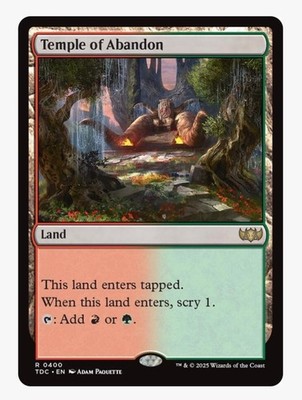 Temple of Abandon | MTG TDC Tarkir | Gruul Scry Land EDH Pioneer | Unplayed NM