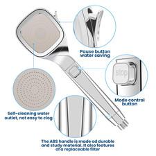Shower Head 4 Mode Shower Head For Bathroom 4-in-1 High Pressure Multifunctional