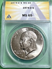 1974-D Dollar Eisenhower ANACS MS65 IKE 1 $