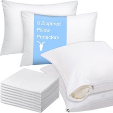 24 Pcs 20 x 30 Inch Zippered Pillow Protectors Bulk, Standard Size