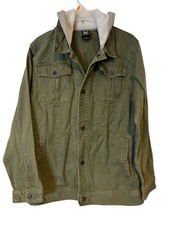 Shaun White Jacket XL Hooded Boys Girls Teens Green Snap Up Outdoors Casual