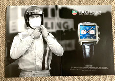 TAG HEUER MONACO STEVE MCQUEEN - FRAMEABLE COLLECTIBLE CLASSIC WATCH ADVERT