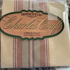 Charles Craft ROSE/GRAY Hopscotch Tartan 14 Count Cross Stitch Fabric 15  X 15  