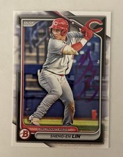 Sheng-En Lin SIGNED 2024 Bowman Draft #BD-147 IP AUTO Cincinnati Reds A
