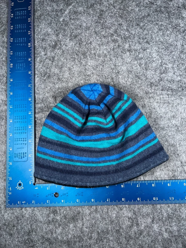 Patagonia Gorro Toque Juvenil Talla Única Azul Rayas Tejido Lana Nylon Mezcla Forrado Foto 4 de 4