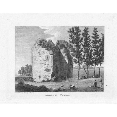 ABBOTS TOWER bei New Abbey, Dumfriesshire - antiker Druck 1790 - Francis Grose