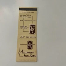 Airporter Inn Hotel MacArthur Newport Beach CA Vintage Matchbook Cover TMB44-2
